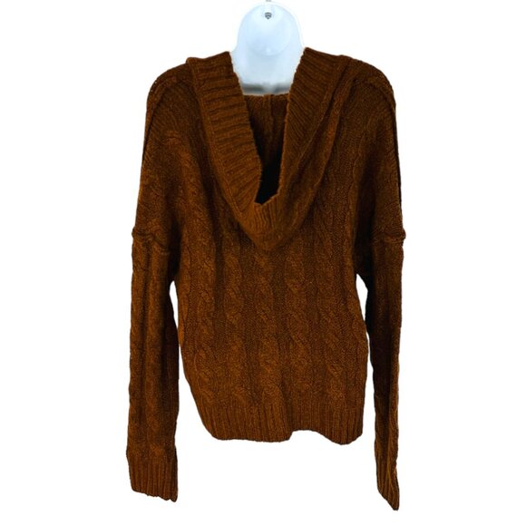 American Eagle Women's Size XS Soft Cozy Hooded Oversize Rust Brown Swea… - Picture 2 of 5